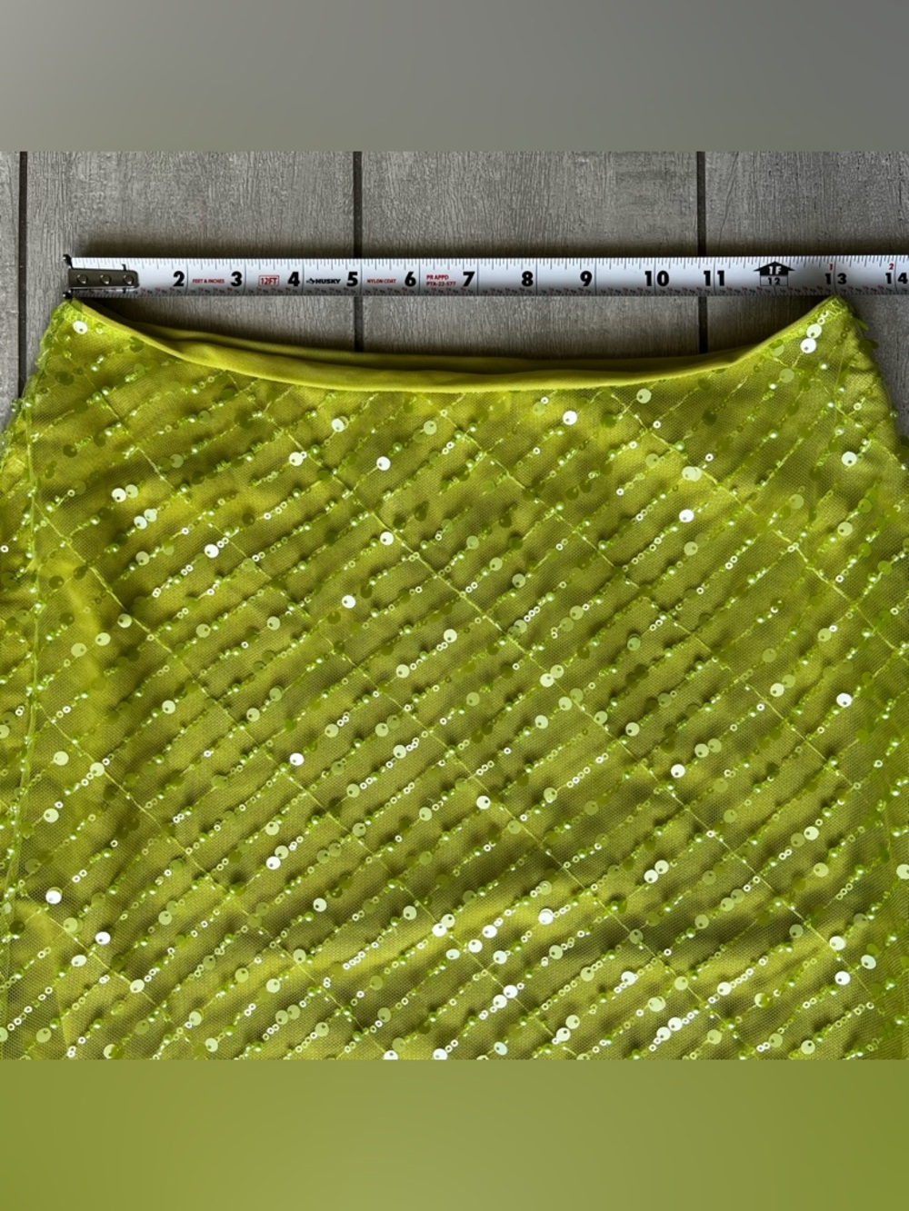 Meshki Lime Green Sequin Midi Dress Size S/M Halter Neck & Skirt Set - Picture 13 of 16